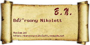 Bársony Nikolett névjegykártya