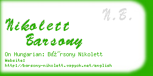 nikolett barsony business card